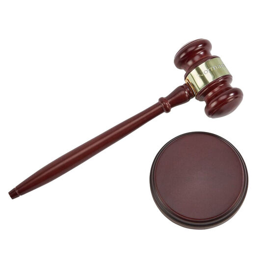 Wooden Gavel and Round Block
